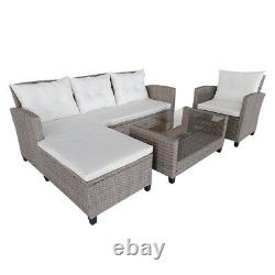 6 Seater Garden Rattan Set Sofa Furniture Dining Chairs Table Outdoor