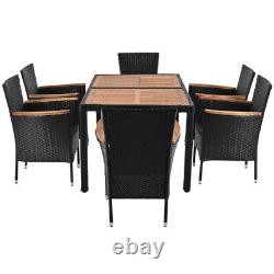 6 Seater Rattan Garden Furniture Set Dining Table Chair Set Cushions Outdoor