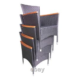 6 Seater Rattan Garden Furniture Set Dining Table Chair Set Cushions Outdoor