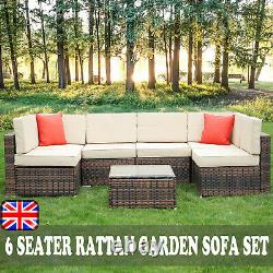 6 Seater Rattan Sofa Set Coffee Table Outdoor Garden Furniture Patio Dining Set