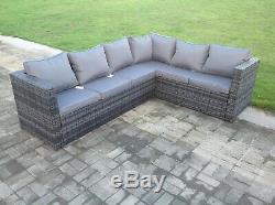 6 seater rattan corner sofa set coffee table outdoor garden furniture