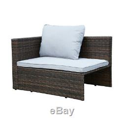 6PCS Outdoor Patio Garden Rattan Furniture Modular Corner Sofa Cushion Table Set