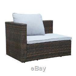 6PCS Outdoor Patio Garden Rattan Furniture Modular Corner Sofa Cushion Table Set