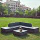 6pcs/set Rattan Furniture Sofa Table Seat Outdoor Garden Patio Corner Wicker
