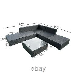 6PCS/Set Rattan Furniture Sofa Table Seat Outdoor Garden Patio Corner Wicker