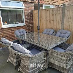 7 Garden Furniture Set PE Rattan Dining Set Patio Wicker Furniture itzcominghome