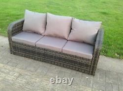 7 Seater Corner Rattan Sofa Set Table Footstool Outdoor Garden Furniture Grey