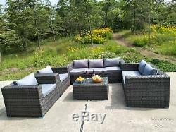 7 Seater Rattan Garden Furniture Set Sofa Table Patio Conservatory