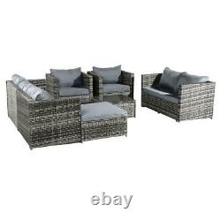 7 Seater Rattan Garden Furniture Set Sofa Table Patio Conservatory MIX Grey Uk