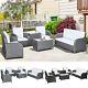 7 Seater Rattan Garden Furniture Set With Reclining Back, Cushion