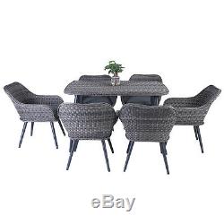 7PC Patio Rattan Wicker Table Chairs Sofa Dining Garden Set Furniture Outdoor