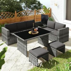 7Seater Garden Rattan Furniture Corner Sofa Dining Set Conservatory Lounge Patio