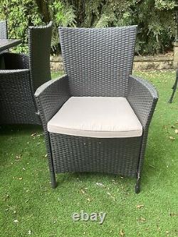 8 Seat rattan effect garden furniture set Used