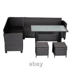 8 Seater Rattan Furniture Set Corner Sofa Table Bench Stool Garden Outdoor Patio