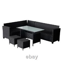 8 Seater Rattan Furniture Set Corner Sofa Table Bench Stool Garden Outdoor Patio