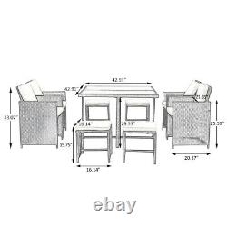 8 Seater Rattan Garden Furniture Grey Outdoor Patio Dining Table&Chair Wicker
