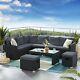 8 Seater Rattan Sofa Set Chair Coffee Table Footstool Outdoor Garden Furniture
