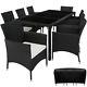 8 Seater + Table Rattan Garden Furniture Dining Chairs Set Outdoor Wicker