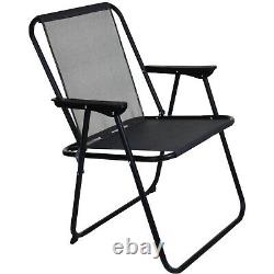 8PC Garden Patio Furniture Set Outdoor Grey Rectangular Table Chairs & Parasol