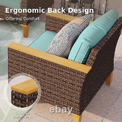 8Pcs Patio Conversation Sets Wicker Furniture Set Outdoor Rattan Sectional Sofa