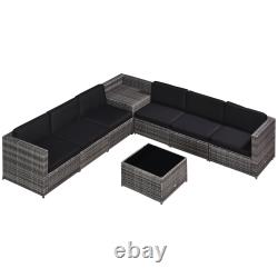 8Pcs Patio Rattan Seating Garden Furniture Set Table with Cushions 6 Seater