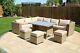9 Seat 1 Dining Table Rattan Wicker Garden Furniture Conservatory Sofa Set Sand