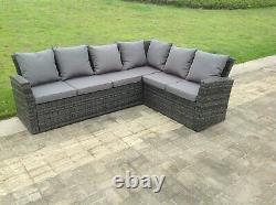 9 Seater Rattan Corner Sofa Set Outdoor Garden Furniture Dining Table Footstool