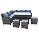 9 Seater Rattan Garden Furniture Corner Set With Height Adjustable Rising Table