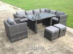 9 Seater Rattan Garden Furniture Sofa Dining Table Set Conservatory Outdoor