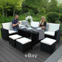 9 Seater Rattan Garden Furniture Sofa Dining Table Set Conservatory Outdoor