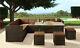9 Seater Rattan Outdoor Garden Furniture Dining Set Corner Sofa Table & Stools