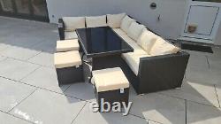 9 seater rattan garden furniture corner sofa set COLLECTION ONLY ASSEMBLED