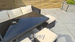 9 seater rattan garden furniture corner sofa set COLLECTION ONLY ASSEMBLED