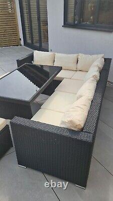 9 seater rattan garden furniture corner sofa set COLLECTION ONLY ASSEMBLED
