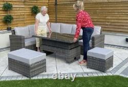 9Seater Rattan Garden Furniture Grey free rain cover Best Quality