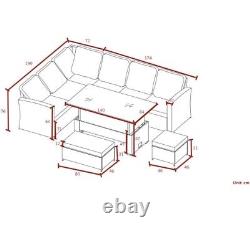 9Seater Rattan Garden Furniture Grey free rain cover Best Quality