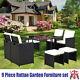 9pcs Rattan Garden Furniture Set Sofa Chairs Table Conservatory Outdoor Wicker