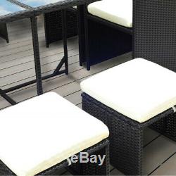 9pcs Rattan Garden Furniture Set Sofa Chairs Table Conservatory Outdoor Wicker