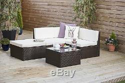 ALUMINIUM FRAME Rattan Weave Corner Sofa Set Garden Furniture Modular