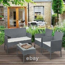 Acorn Living 4 pc Rattan Garden Furniture Outdoor Conversation Set