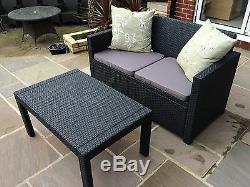 Allibert Merano Rattan Style Sofa Garden Furniture Set 5 Year Guarentee