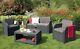 Allibert'modena' Rattan Garden/patio Outdoor Furniture. Sofa Table & 2 Chairs