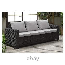 Allibert by Keter California 3 Seater Rattan Sofa Outdoor Garden Furniture