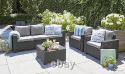 Allibert by Keter California 3 Seater Rattan Sofa Outdoor Garden Furniture