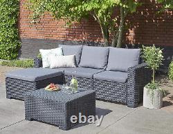 Allibert by Keter California 3 Seater Rattan Sofa Outdoor Garden Furniture