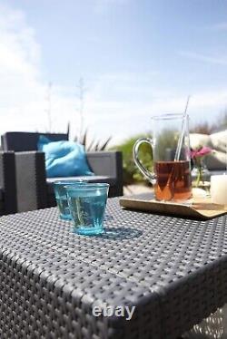 Allibert by Keter Monaco Outdoor 4 Seater Rattan Lounge Garden Furniture Set new