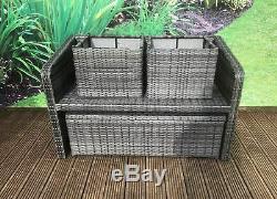 Aluminium Frame Compact Rattan Garden Furniture Set Bistro Balcony Outdoor Patio