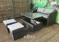Aluminium Frame Compact Rattan Garden Furniture Set Bistro Balcony Outdoor Patio