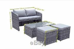 Aluminium Frame Compact Rattan Garden Furniture Set Bistro Balcony Outdoor Patio