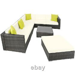 Aluminium Luxury Rattan Garden Furniture Sofa Lounge Set Outdoor Wicker Grey new
